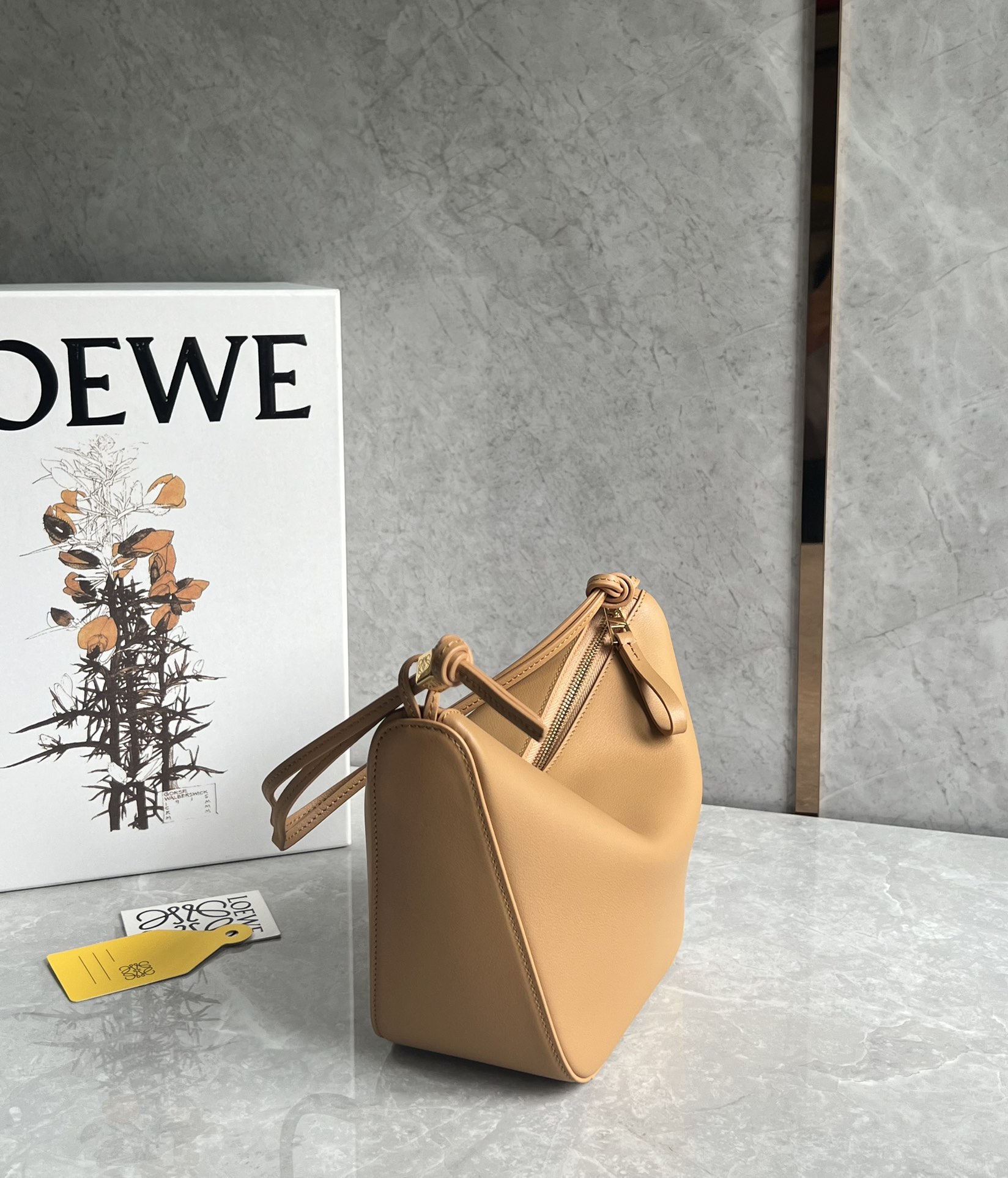 Loewe Mini Hammock Hobo Bag in Classic Calfskin Warm Desert